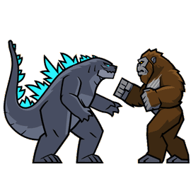 Gif animé King Kong Gozilla